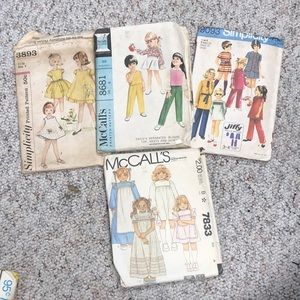 Vintage kids sewing patterns - size 4